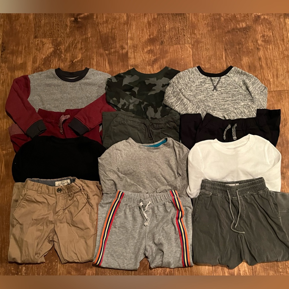 Lot of (14) Pieces- 3T Boys Long Sleeves and Bottoms Sets, Toddler Boys 3T Lot